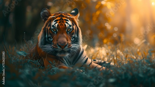 a cinematic and Dramatic portrait image for tiger