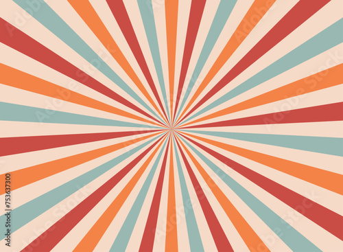 Sun rays Retro vintage style, Sunburst Pattern Background. Rays. Summer Banner Vector illustration