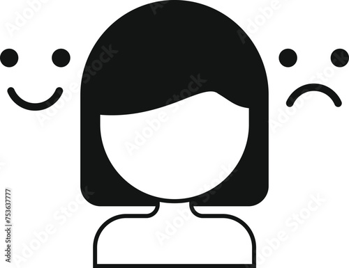 Sad female menopause icon simple vector. Aging flash hot. Age female
