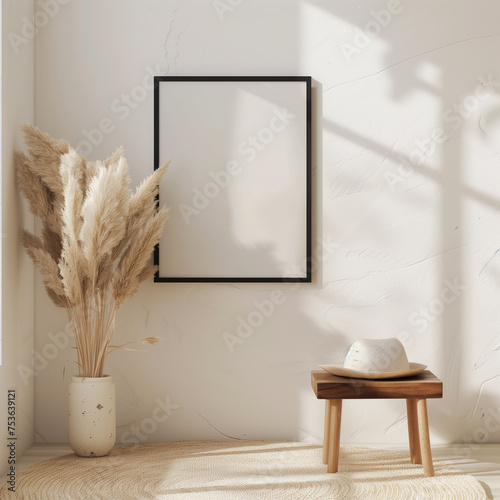 Elegant and Stylish Thin Light Wood Portrait Black Frame
