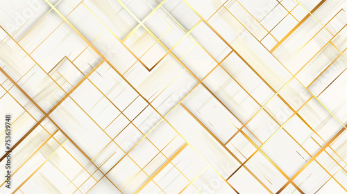 Abstract white background with simple geometric golden line texture, vector Luxury seamless pattern