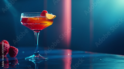 Wallpaper Mural Indulge in the vibrancy of an 8K HD image capturing a tempting cocktail against a luxurious deep blue isolated background, highlighting the drink's intricate colors and textures. Torontodigital.ca