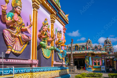 View of Sri Draubadi Ammen Hindu Temple on sunny day, Mauritius photo