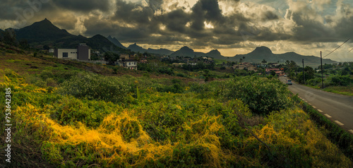 View of Pieter Both and Long Mountain, Nouvelle Decouverte, Mauritius
