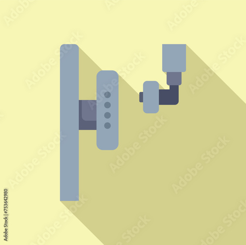 Fast Xray equipment icon flat vector. Veterinary clinic. Facility client person