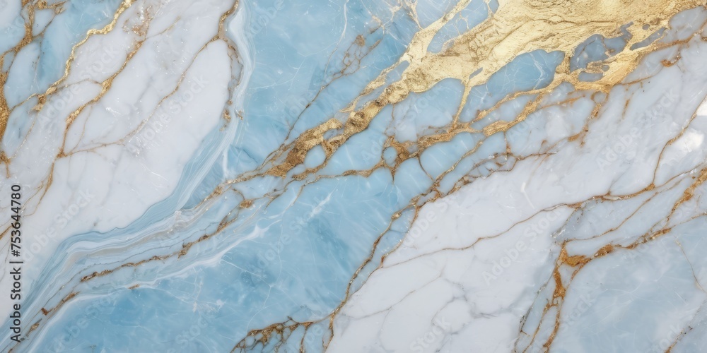 White and LIGHT blue AND GOLD marble textured background