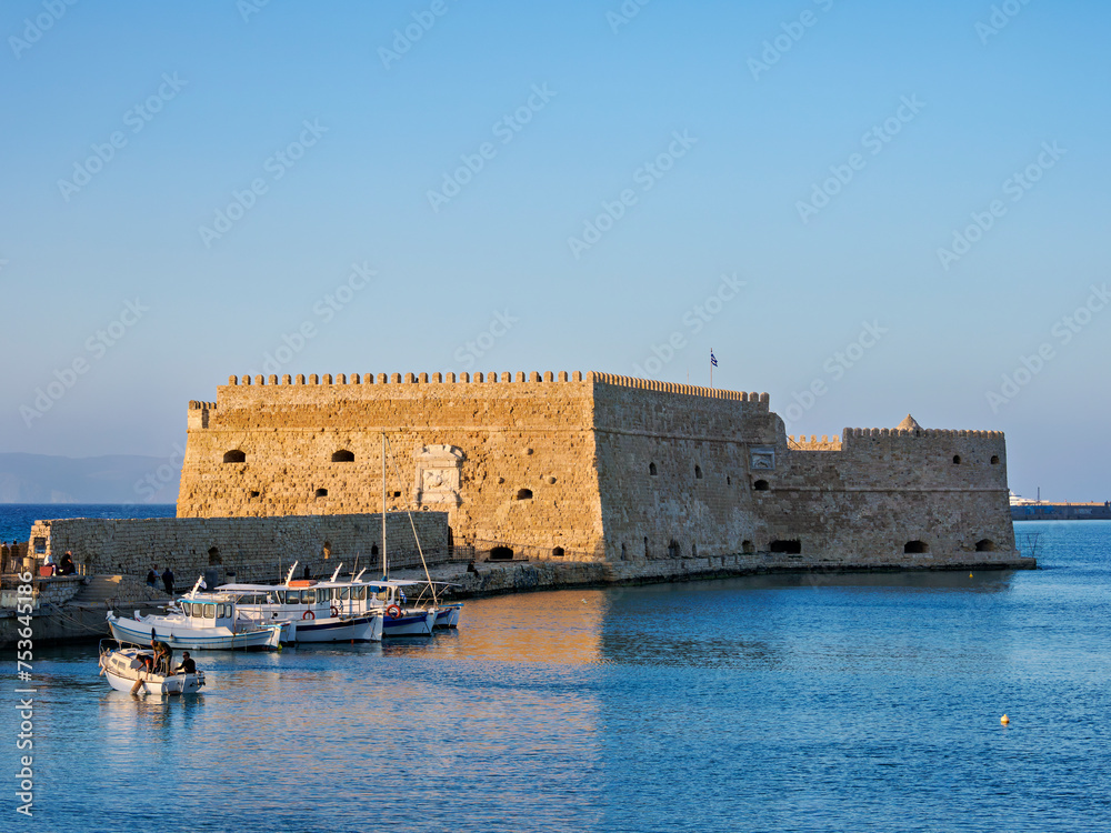 The Koules Fortress at sunset, City of Heraklion, Crete The Koules Fortress at sunset, City of Heraklion, Crete