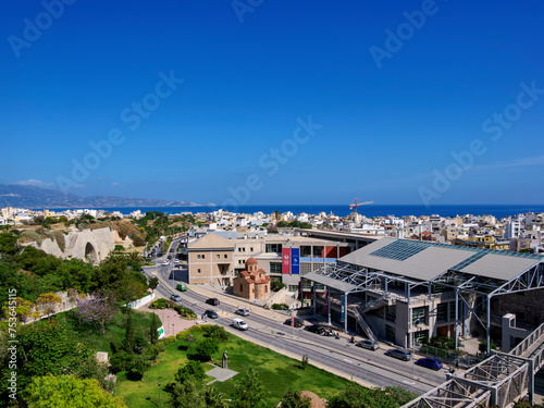 Cultural Conference Center of Heraklion, elevated view, City of Heraklion, Crete photo