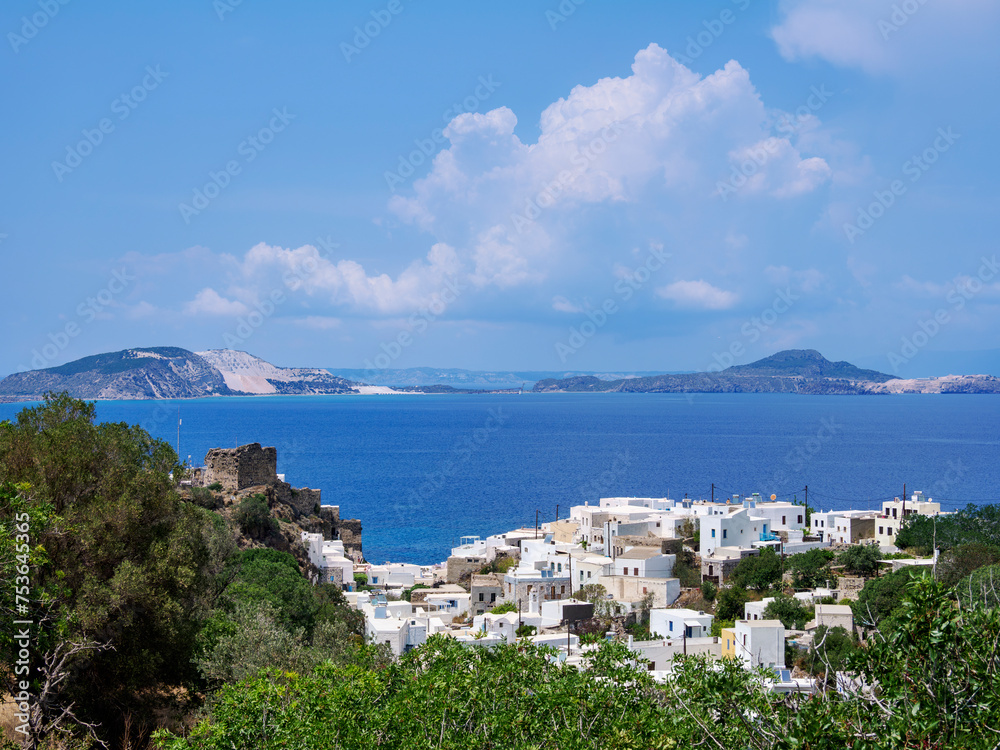 Mandraki Town, elevated view, Nisyros Island, Dodecanese Mandraki Town, elevated view, Nisyros Island, Dodecanese