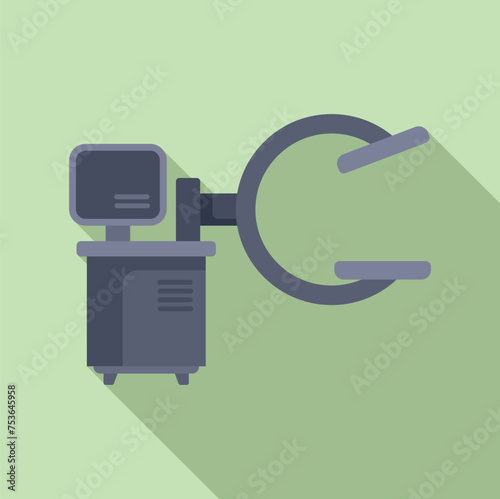 Medical modern examination icon flat vector. Xray device. Person scan