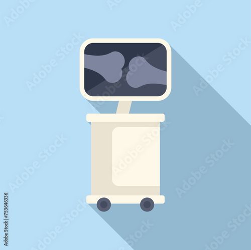 Bone Xray image icon flat vector. Client facility. Clinic radiography health