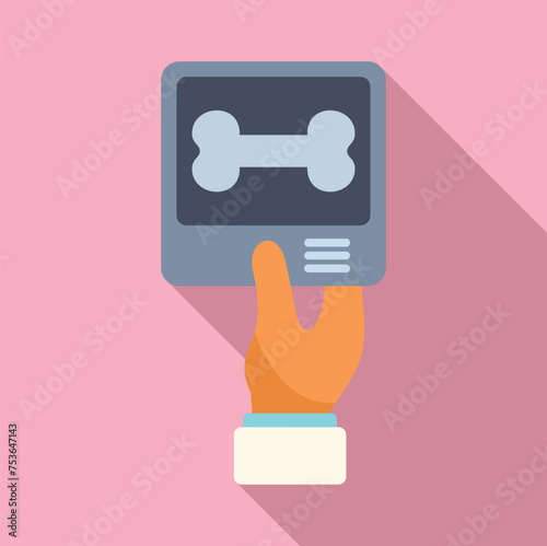 Bone examination monitor icon flat vector. Medical care. Client ward clinic