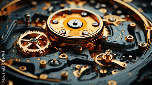 Wallpaper Mural Mechanism clockwork of watch with jewels close-up Torontodigital.ca