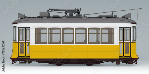 Bild auf Leinwand 3D Lisbon tram 28 Portugal, a classic traditional yellow trolley tram