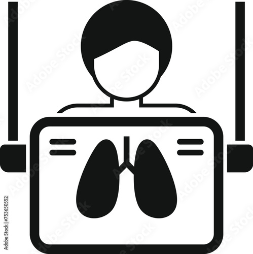 Lungs examination person icon simple vector. Hospital client. Human person anatomy