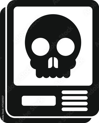 Head skeleton Xray image icon simple vector. Hospital examination. Facility clinic