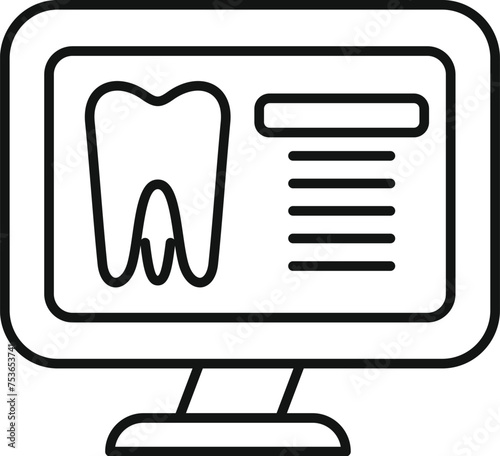 Tooth image Xray icon outline vector. Medical pet care. Healthcare family person