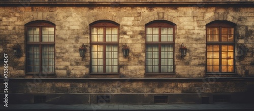 Vintage building with windows on a wall