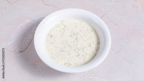 Dovga soup - Azerbaijan yogurt soup bowl