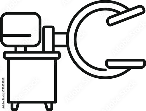 Medical modern examination icon outline vector. Xray device. Person scan