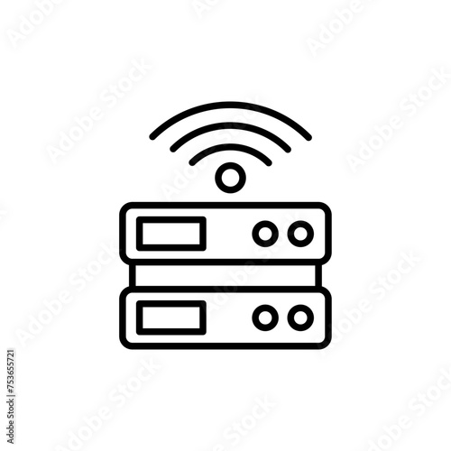 Wireless database outline icons, minimalist vector illustration ,simple transparent graphic element .Isolated on white background