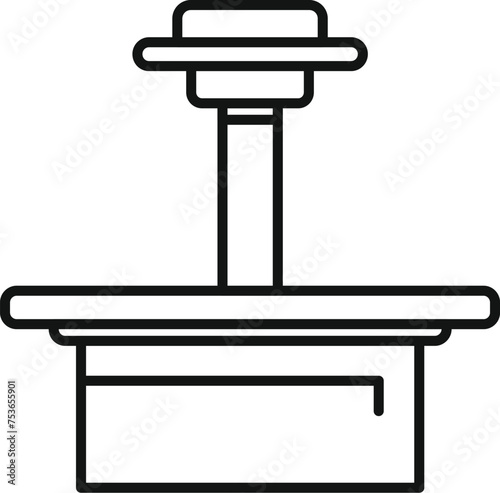 Clinic person device icon outline vector. Xray image. Individual client thorax