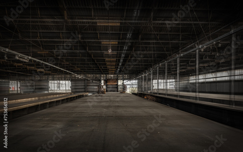 Alte verlassene Lagerhalle im Industriegebiet