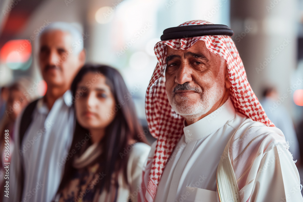 Arab man with family at home, Saudi bonding, happy parents, Arabian lifestyle.