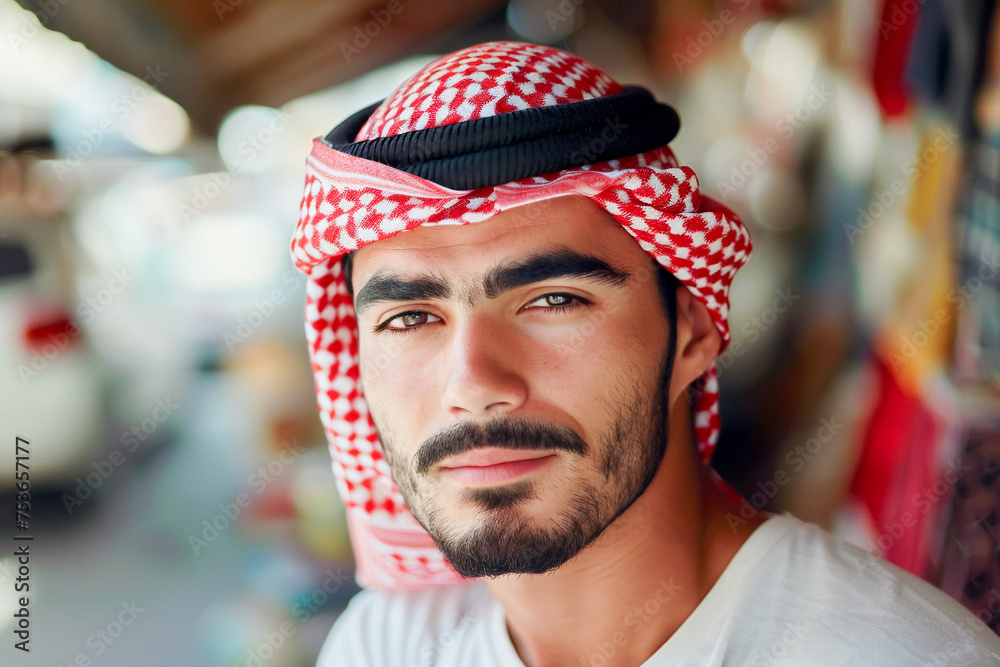 Arabian guy in the city, contemporary setting, traditional dress, urban vibe. Arabian guy in the city, contemporary setting, traditional dress, urban vibe.