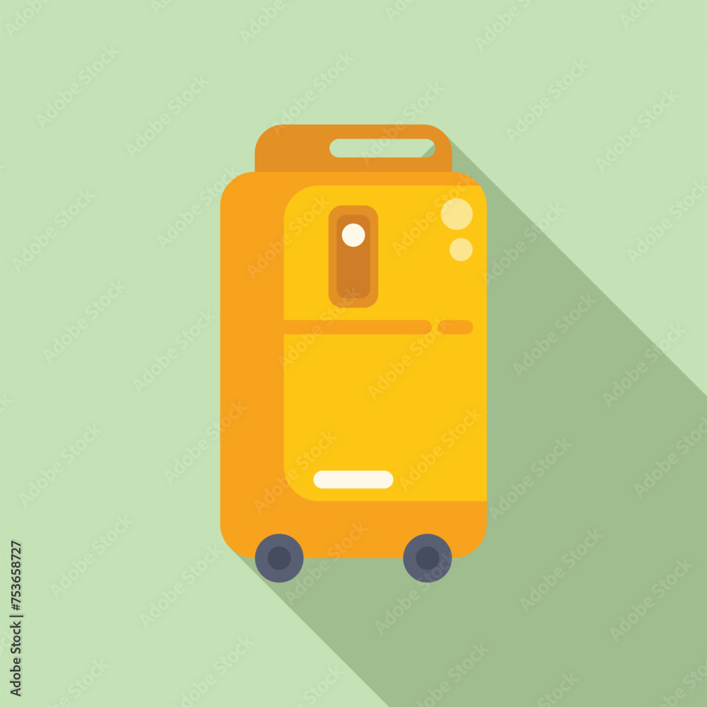 Clinic oxygen concentrator icon flat vector. Medical aid care. Asthma disease Clinic oxygen concentrator icon flat vector. Medical aid care. Asthma disease