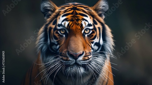 a cinematic and Dramatic portrait image for tiger