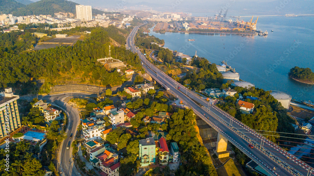 Bai chay bridge in Ha Long city, Vietnam