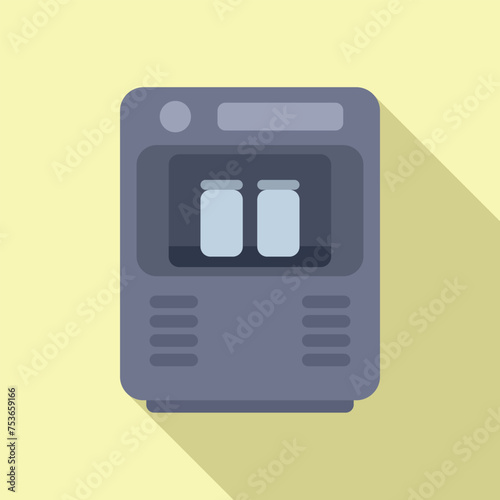 Control oxygen device icon flat vector. Treatment aid doctor. Therapy flow