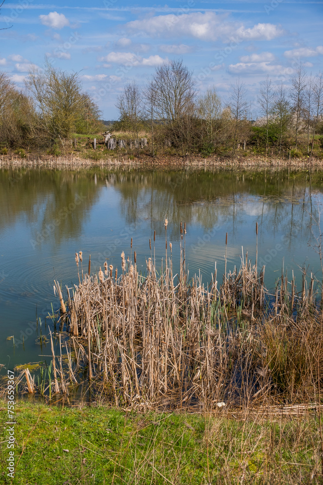 a fishing lake created from disused quarry