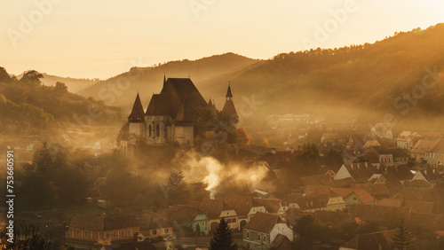 Biertan Fortified Church in Biertan Saxon Village, Transylvania,  Rural Romania photo