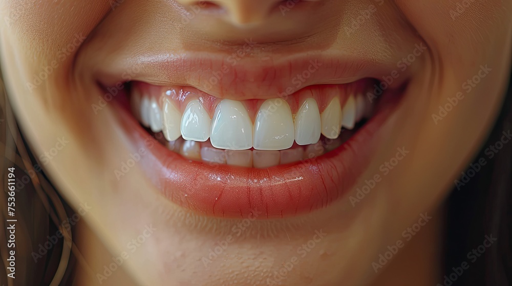 Fototapeta premium Perfect smile with beautiful white teeth