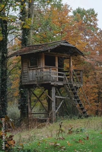 Hunting lookout at the edge of the forest © Lubos Chlubny
