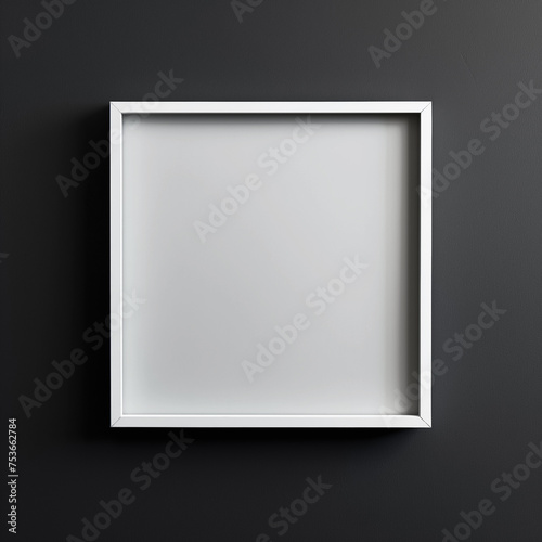 Sleek Modern White Frame on Dark Gray Background