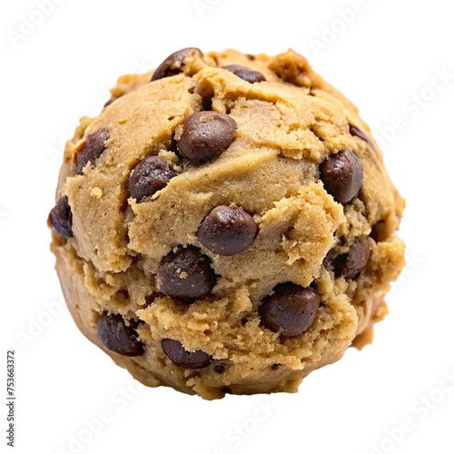 Chocolate chip cookie isolated on a transparent background.