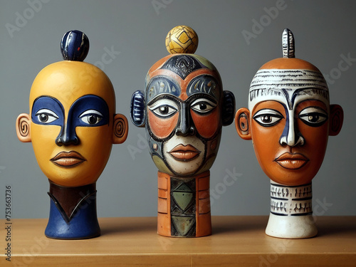 a set of small statues