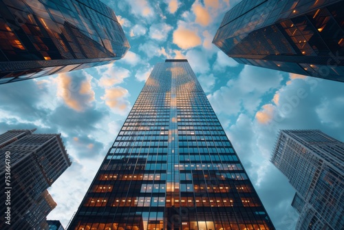 Wallpaper Mural A modern office tower as a majestic centerpiece of the city skyline Torontodigital.ca