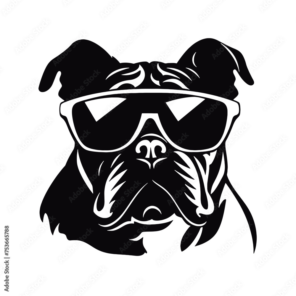 boxer dog  silhouette