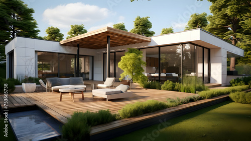 Step onto the Smart Home 3D Model's outdoor terrace