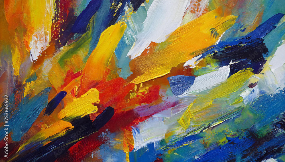 Abstract background, strokes of oil paint, multicolored