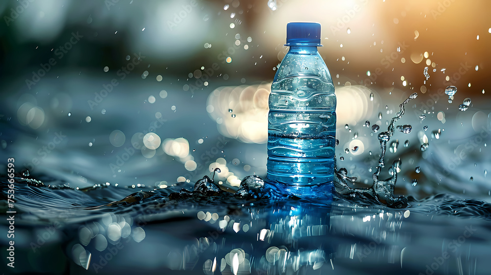 photo of bottle with cool water photo of bottle with cool water