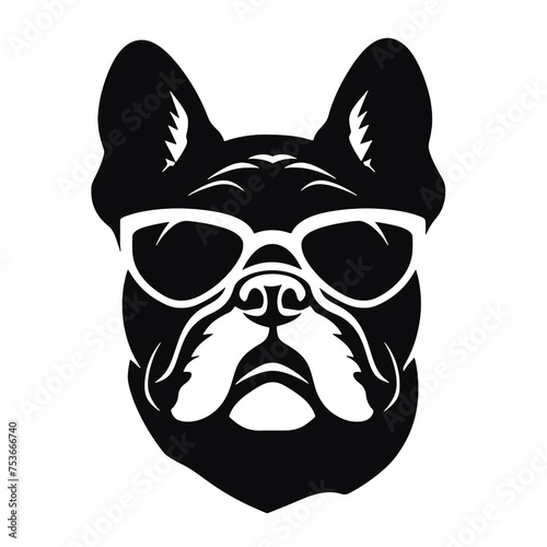 silhouette portrait of a bulldog  © vectorcyan