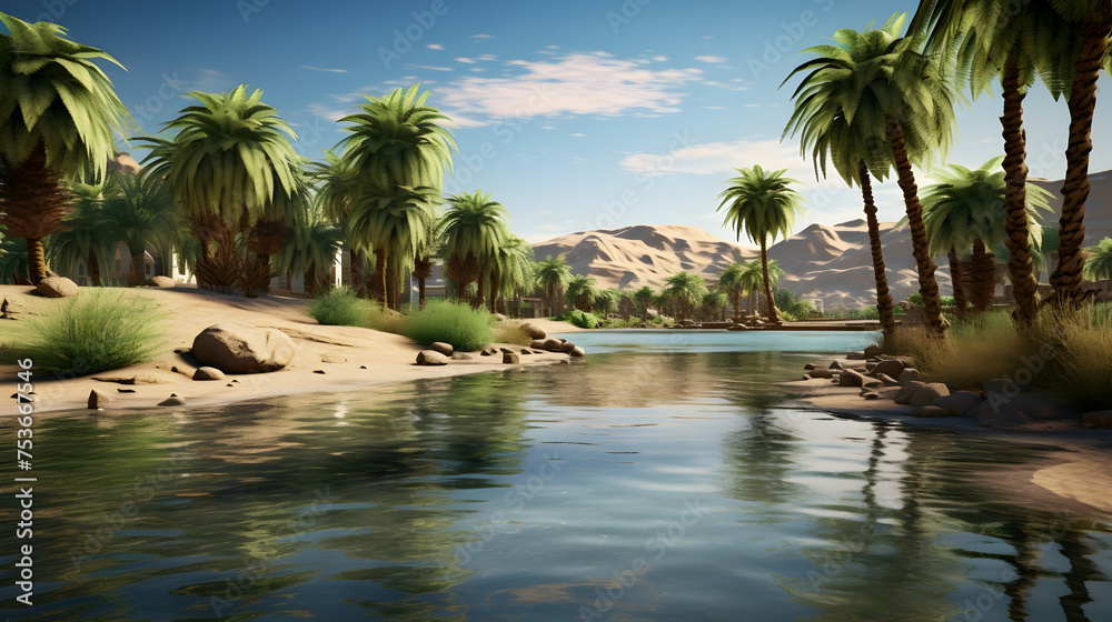 Tranquil oasis in the heart of the desert