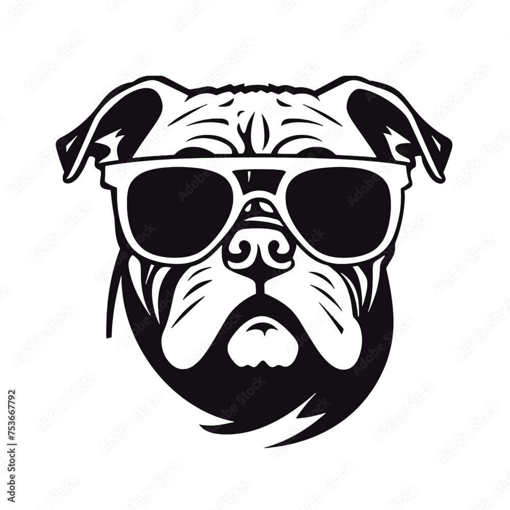 Fototapeta premium bulldog head tatoo