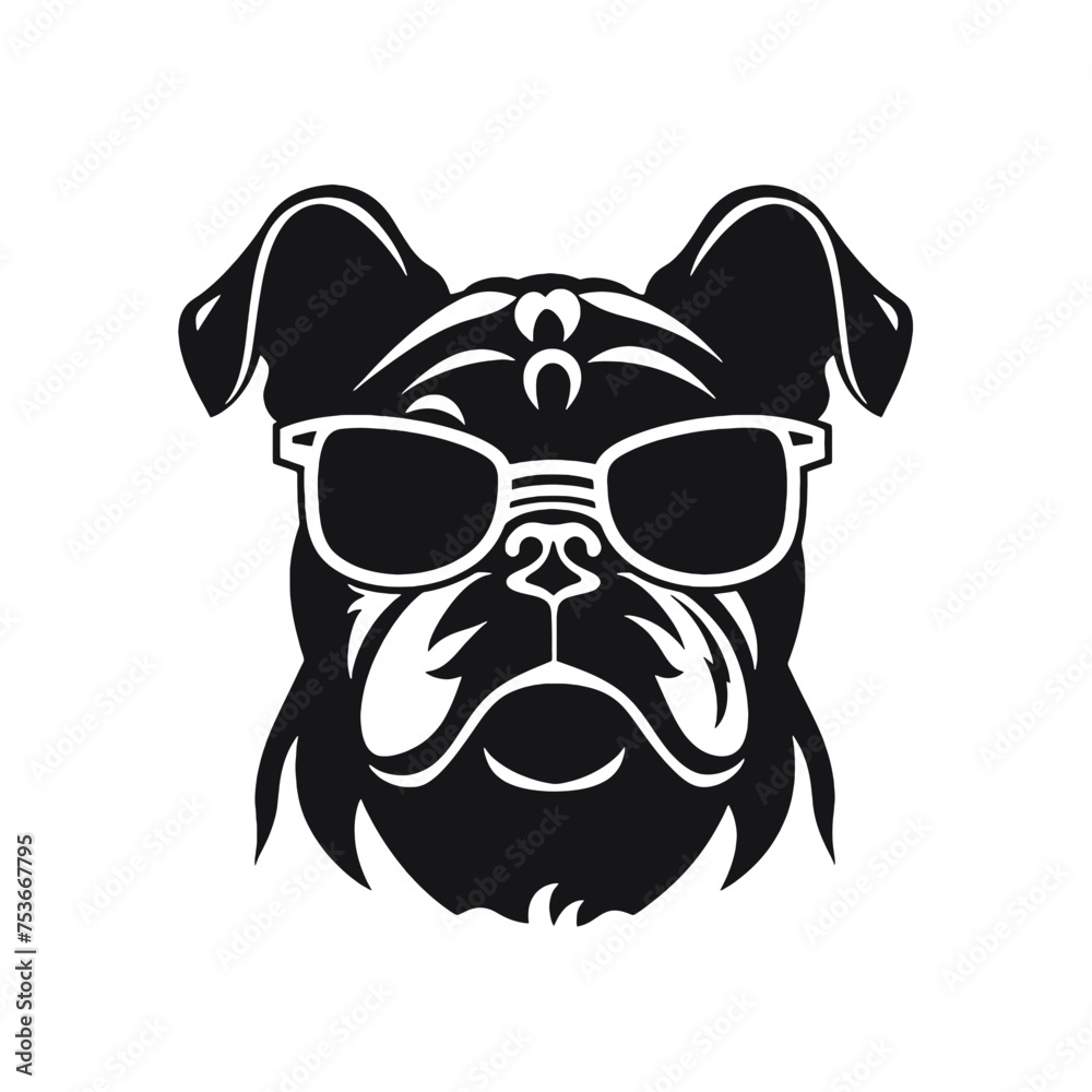 Naklejka premium bulldog head tatoo