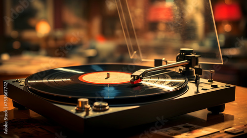 Vintage vinyl records and a turntable, a nod to the timeless appeal of music,